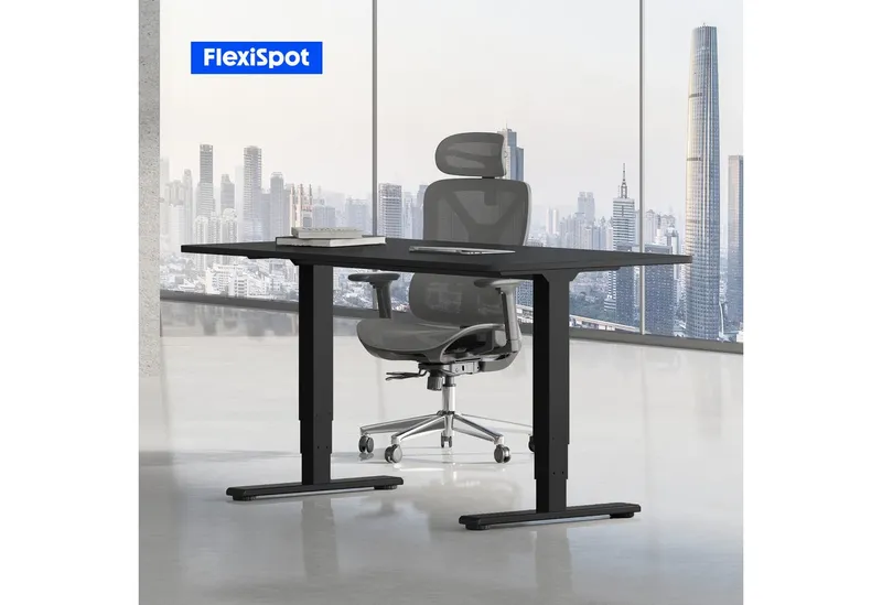 Flexispot Flexispot Schreibtisch Elektrisch Höhenverstellbarer Schreibtisch EC5 LITE mit Dualmotor (25MM einteiliger Tischplatte & 3-fach Teleskop, 4 Speicherhöhen & Antikollisionssystem), 120x80/140x80/160x80/180x80, Schwarz | schwarz, – Produktbild 2 von 5