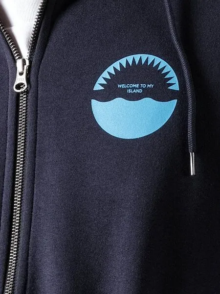 FANTASTIC REALITY STUDIOS Fantastic Reality Studios Welcome Zip-Up Hoodie – Bio-Baumwolle, Unisex, Blau, – Produktbild 3 von 4