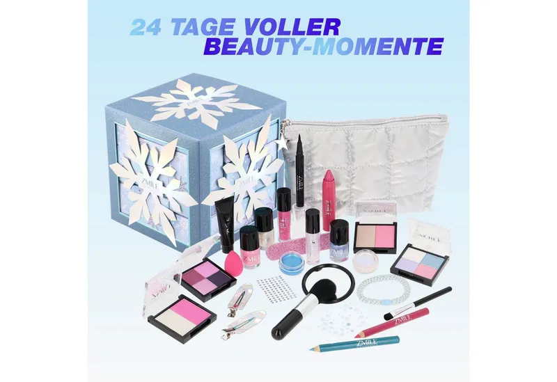 ZMILE COSMETICS Kosmetik-Adventskalender ZMILE COSMETICS Adventskalender Snow Flake Cube frosty white (24-tlg), Blau|weiß, – Produktbild 4 von 5