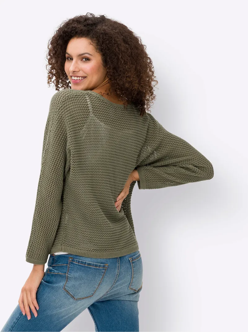 heine Ajourpullover khaki, Khaki, – Produktbild 2 von 2