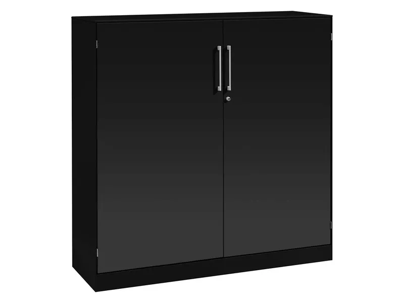 Flügeltürenschrank "CONTACT", Höhe 131 cm (BxT) 120 x 43,5, Schwarz, – Produktbild 1 von 1