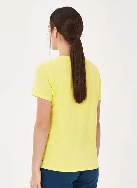 ORGANICATION ORGANICATION Basic T-Shirt aus Bio-Baumwolle mit V-Ausschnitt, Lemonade, – Produktbild 4 von 4
