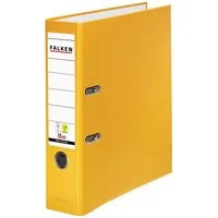 Falken 20 Falken Ordner "Vegan", mit Einsteckschild, 230 g/m², DIN A4, RB 80 mm, gelb – Produktbild 1 von 1
