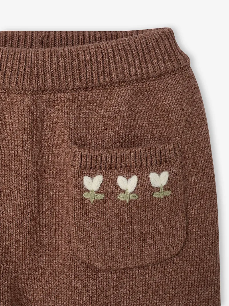 Vertbaudet Strickhose mit Stickerei Baby, Schokolade, – Produktbild 2 von 2