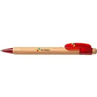 Memo PEFC-zert. Holz-Druckkugelschreiber 'Prisma wood' rot trans. Funktions – Produktbild 1 von 1