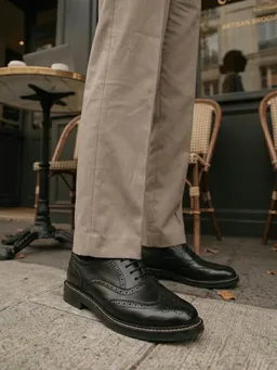 Will's Vegan Store Will's Vegan Store Damen vegan Brogues Damen Wide Fit Oxford Schwarz – Produktbild 1 von 1