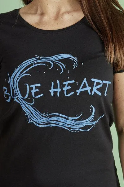 La Gitana La Gitana Shirt Eco Woman NIN schwarz mit Statement, Schwarz print "blueheart", – Produktbild 2 von 4