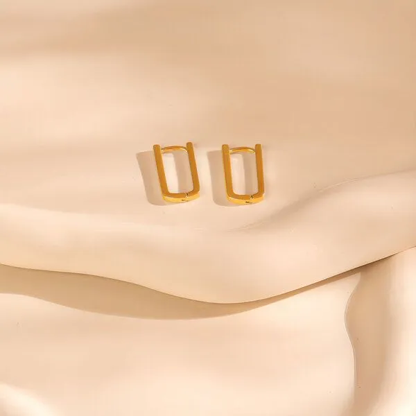 ELEKTROPULLI Matte Längliche Ovale Creolen Ohrringe 22mm x 12mm von Elektropulli, Gold, – Produktbild 2 von 2