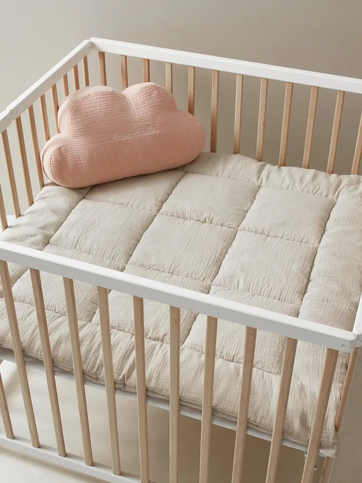 Vertbaudet Vertbaudet Babydecke Baby Spieldecke/ Laufstalleinlage, Beige|grau, – Produktbild 3 von 5