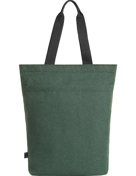 Halfar Halfar Recycelte Einkaufstasche mit Boden und Vortasche mit Reißverschluss, Grau (ash), – Produktbild 3 von 3