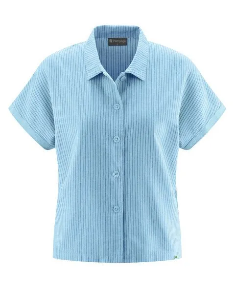 HempAge HempAge Hanf Bluse, Glacier (blau), – Produktbild 1 von 3