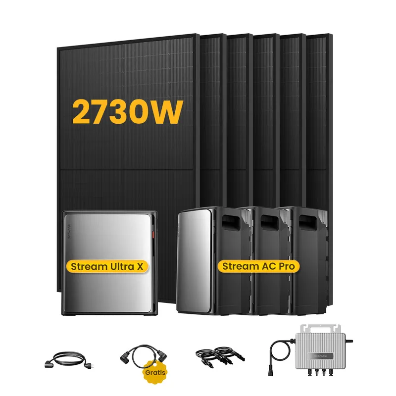 EcoFlow EcoFlow Stream Ultra X, Solaranlage mit Speicher, mit 6 x 455W Bifazialen Solarmodulen, by Powerness - Stream Ultra X + 3 x Stream AC Pro | 9600Wh / ohne Zubehör / Selbstabholung – Produktbild 1 von 1