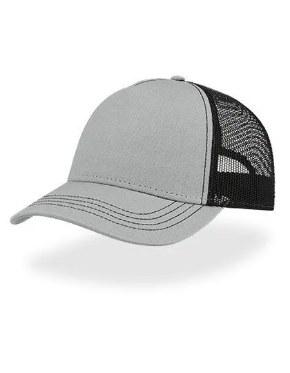 Atlantis Headwear Atlantis Headwear Freizeit-Truckercap aus recyceltem Polyester-Segeltuch, Grau/schwarz, – Produktbild 2 von 2