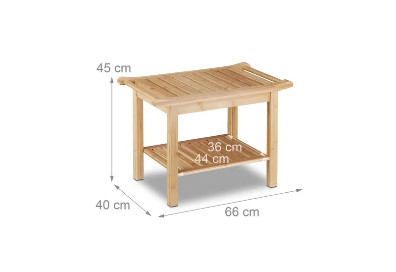 RELAXDAYS RELAXDAYS Sitzbank Badezimmer Bank Bambus (6-St), Braun, – Produktbild 2 von 4