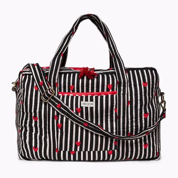 KIKOONI KIKOONI handgefertigte große Reisetasche TRAVELER BAG, "love edition" black, – Produktbild 1 von 4
