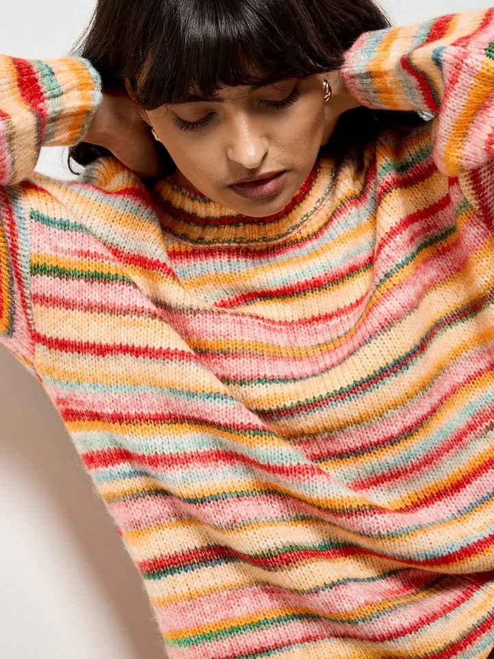 Apricot Apricot Streifenpullover Rundhalspullover mit bunten Streifen, Gelb, – Produktbild 2 von 5