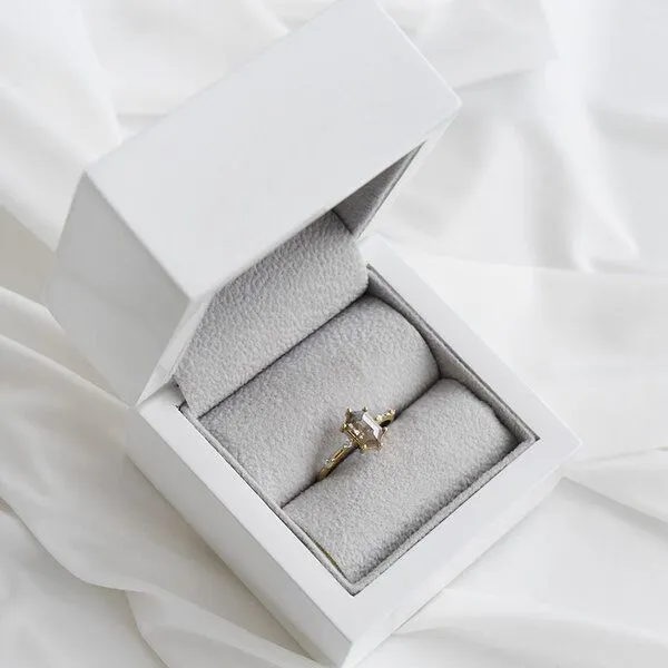 Eppi Eppi Goldring mit Hexagon Salt and Pepper Diamant Justine, Gelb, – Produktbild 3 von 4
