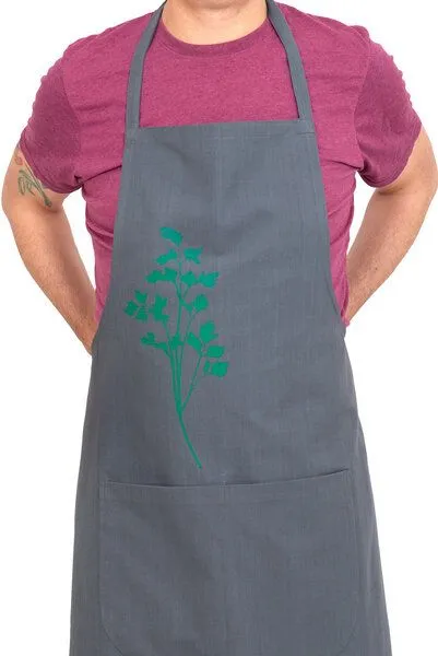 Hirschkind Hirschkind Handgewebte graue Fair-Trade & Bio-Kochschürze "Petersilie" – Produktbild 3 von 4