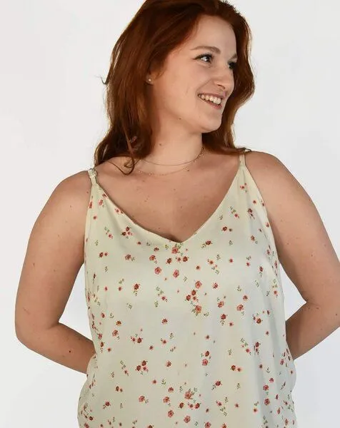 Aatise Aatise Zuvy Spaghettiträger Tank Top bedruckt 100% Ecovero, Beige, – Produktbild 1 von 3
