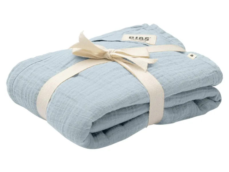 BIBS BIBS Pucktuch Bio-Baumwolle Musselin Baby Maße 120 x 120 cm, Blau, – Produktbild 2 von 2