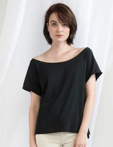 Mantis Mantis Damen T-Shirt Flash Dance, weiter Schulterfreier Ausschnitt, Schwarz, – Produktbild 1 von 3