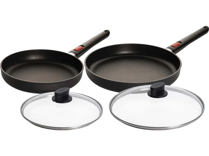 Woll Woll Pfannen 2er-Set “ECO Lite QXR“ mit Deckel, 5 cm hoch, mit abnehmbarem Stiel – Produktbild 1 von 1