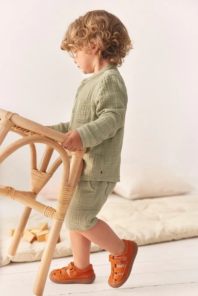 People Wear Organic People Wear Organic Langarmhemd, Musselin Freizeithemd GOTS zertifiziert, Grün, – Produktbild 3 von 3