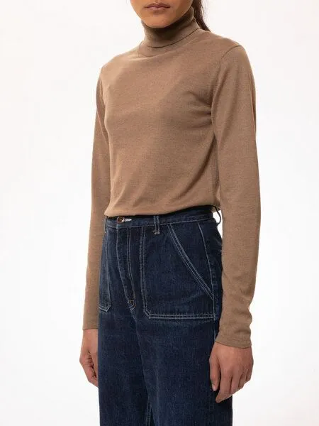 Nudie Jeans Nudie Jeans Pullover Vivi Rollneck aus Wollmix, Beige, – Produktbild 2 von 3