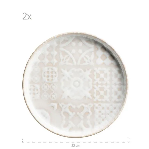 Mäser Mäser Kombiservice 8-tlg. "Trad. Tiles" Steinzeug, Weiß, – Produktbild 5 von 5