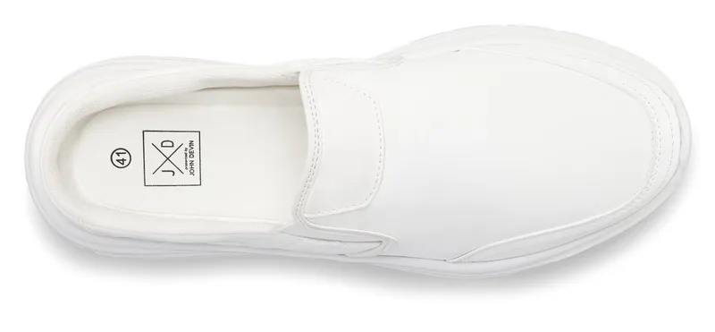 John Devin John Devin Clog, Pantolette, Schlappen, Slipper, Slip-On-Sneaker Sabot mit leichter Sohle, Unisex VEGAN, Weiß, – Produktbild 4 von 5