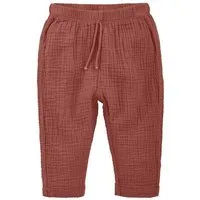 hessnatur hessnatur Musselin Hose Regular aus reiner Bio-Baumwolle, Mahagoni, – Produktbild 1 von 1