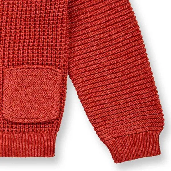 Sense Organics Sense Organics Kinder Strickjacke, Modell TULIA, Terrakotta-rot melange, – Produktbild 4 von 4
