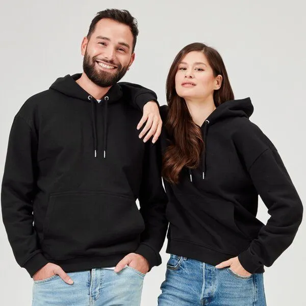COREBASE COREBASE Hoodie / Kapuzenpullover / 100% Bio-Baumwolle, Schwarz, – Produktbild 1 von 4