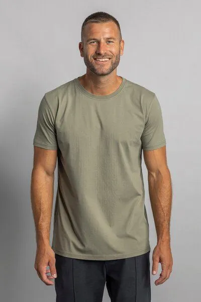 DIRTS dirts Premium Blank T-Shirt SLIM, Dusty olive, – Produktbild 4 von 5