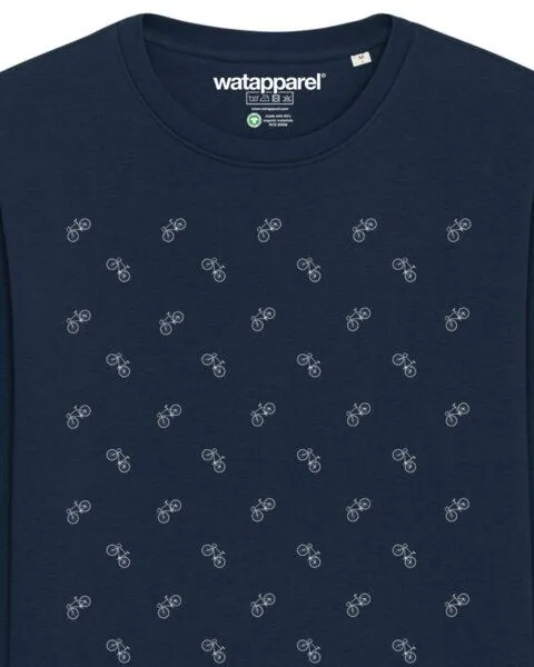 watapparel watapparel Sweatshirt Unisex Fahrräder, French navy, – Produktbild 3 von 3