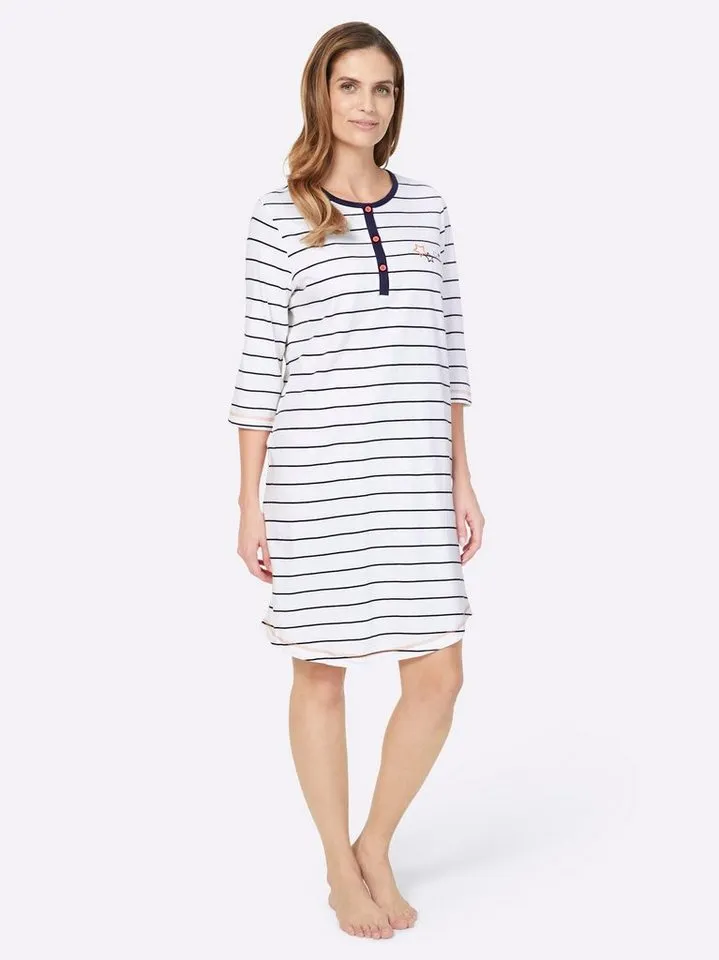 Witt Witt Sleepshirt Sleepshirt 3/4-Arm, Weiß, – Produktbild 1 von 4