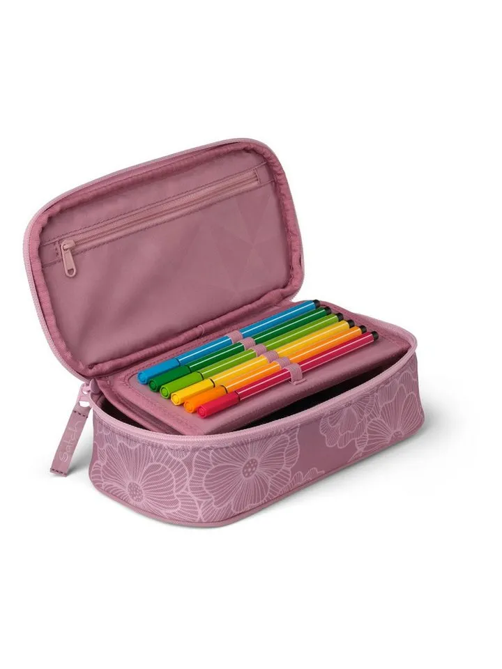 Satch Satch Federmäppchen Schlamperbox, (1-tlg), inklusive Geodreieck und Stundenplan, Rosa, – Produktbild 3 von 4