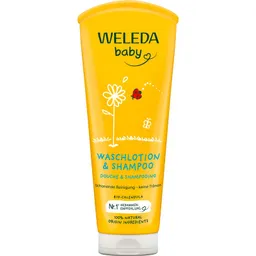 Weleda WELEDA baby WASCHLOTION & SHAMPOO BIO-CALENDULA 200 ml Duschgel – Produktbild 1 von 1