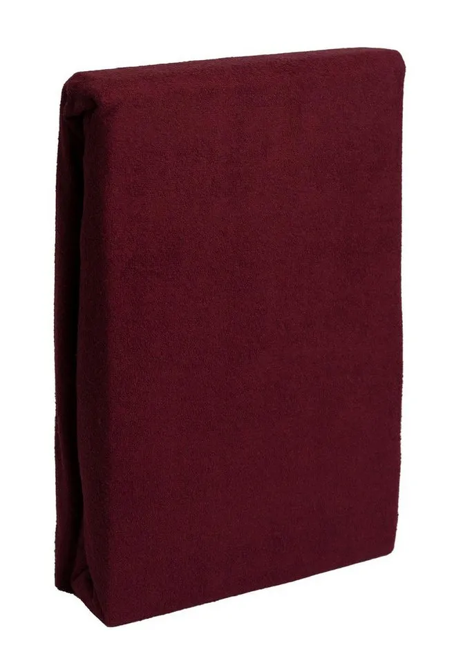 Carpe Sonno Spannbettlaken Frottee Winter Laken 90x200 100x200 140x200 160x200 180x200 200x200, Frottee, Gummizug: rundum, (1 Stück), Kuscheliges Winter Spannbettlaken 100x200 Spannbetttuch Rot, Rot, – Produktbild 2 von 5