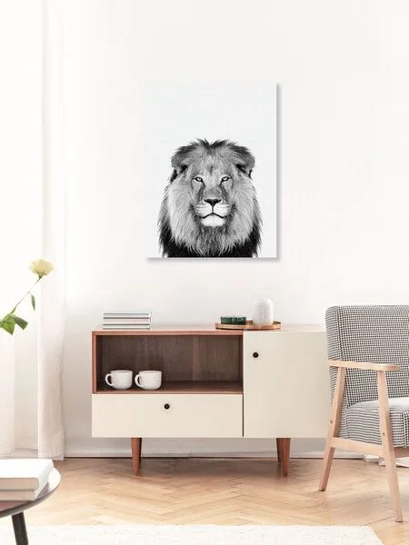 Photocircle Photocircle Poster / Leinwandbild - Lion (Black and White) – Produktbild 3 von 4