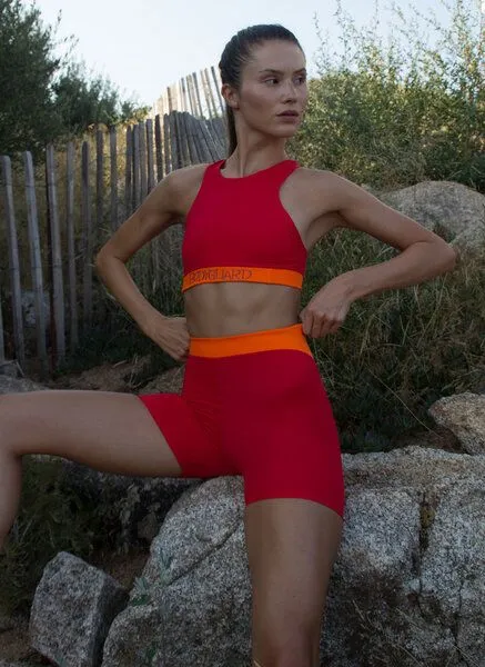 Bodyguard Bodyguard Shorts Oban aus recyceltem Polyamid, Rot/orange, – Produktbild 3 von 4