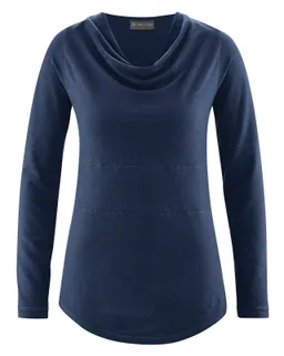 HempAge Hempage Damen vegan Top Mit Langen Ärmeln Marineblau – Produktbild 1 von 1