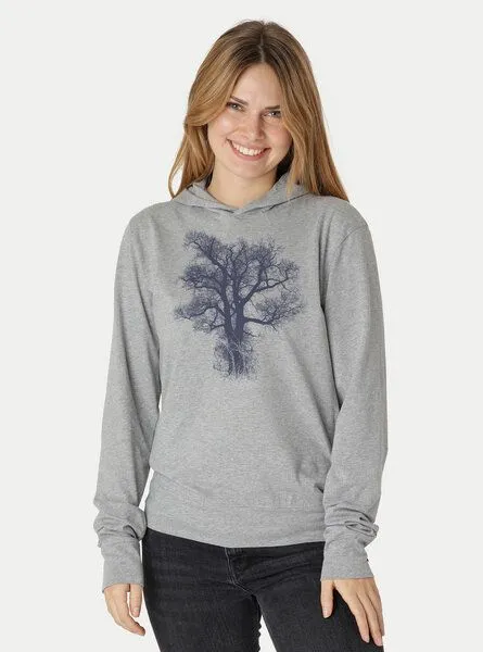 Peaces.bio - handbedruckte Biomode Peaces.bio - handbedruckte Biomode Damen Jersey-Hoodie Chestnut, Waldgrün, – Produktbild 2 von 2