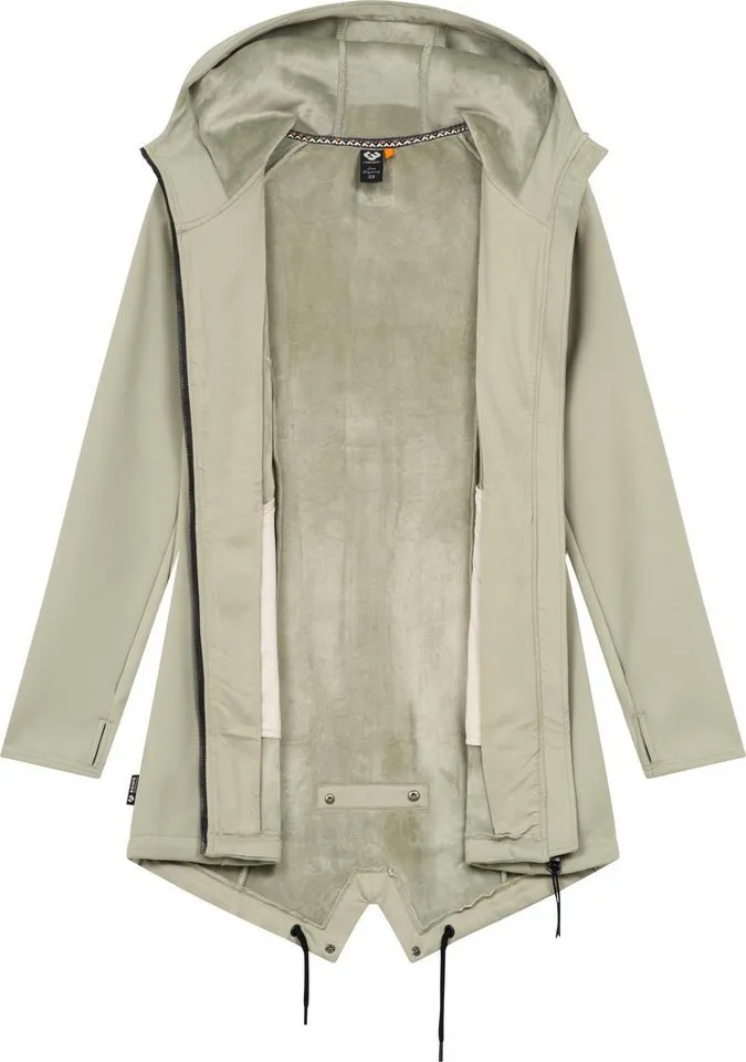 ragwear ragwear Sweatjacke Wingi Sportliche Damen Kapuzenjacke mit kuschelig weichem Innenleben, Gelb|grün, – Produktbild 1 von 4