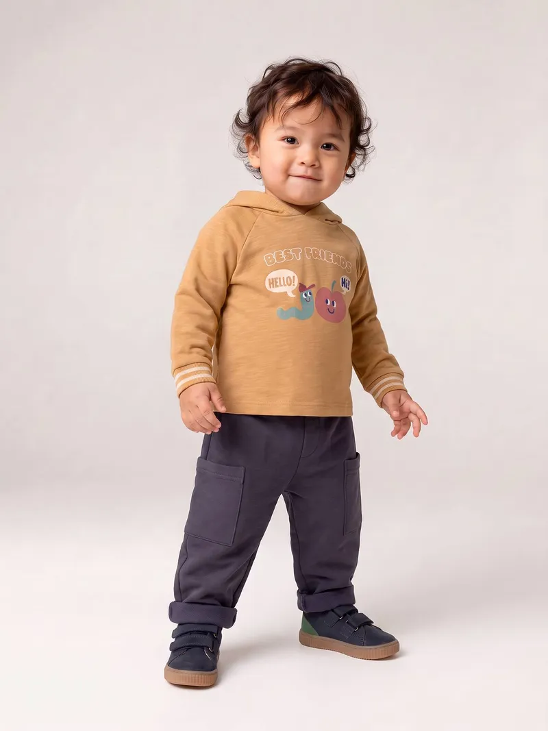 Vertbaudet Sweathose gefüttert Baby, Anthrazit, – Produktbild 1 von 3