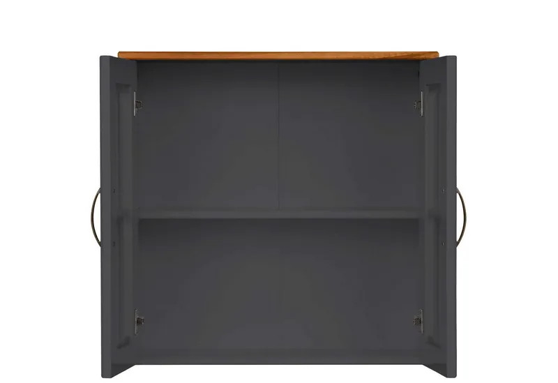 Home affaire Hängeschrank Rodby FSC®-zertifiziertes Massivholz, Griffe Metall, Breite 60cm, Höhe 60cm, Grau, – Produktbild 3 von 4