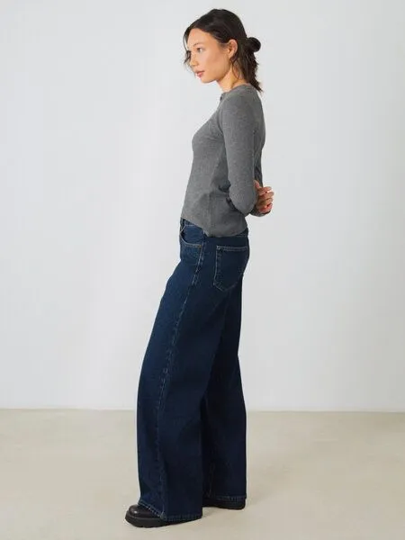 Honest Basics Honest Basics Damen Weite Jeans aus 100% Bio-Baumwolle, Rinse, – Produktbild 4 von 4