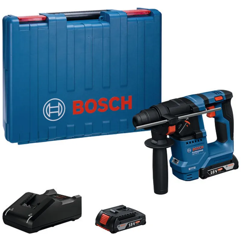 Bosch Professional Bosch Professional Bosch Akku-Bohrhammer mit SDS plus GBH 18V-18, incl. 2x Akku GBA 2 Ah, Ladegerät, Zubehör, Handwerkerkoffer – Produktbild 1 von 1