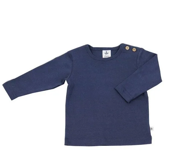Leela Cotton Leela Cotton Baby Kinder Langarmshirt Bio-Baumwolle, Indigo, – Produktbild 1 von 4