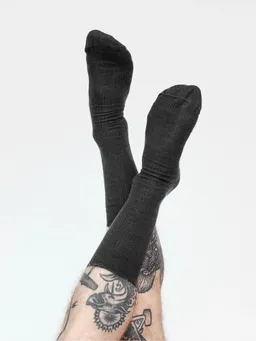 erlich textil erlich textil Casual Cotton Gerippte Socken im 3er Pack für Frauen aus Baumwolle in schwarz-melange – Produktbild 1 von 1